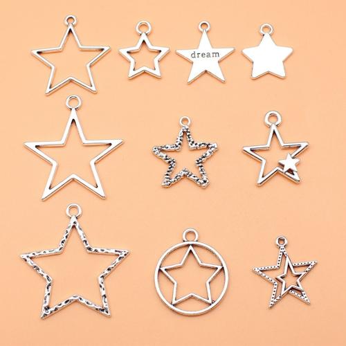Tibetan Style Star Pendant, antique silver color plated, DIY, 10PC/Bag, Sold By Bag