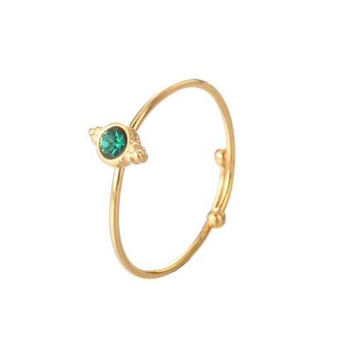 титан Манжеты палец кольцо, с Полудрагоценный камень, плакирован золотом, разные стили для выбора & Женский, размер:6.5-8, продается PC