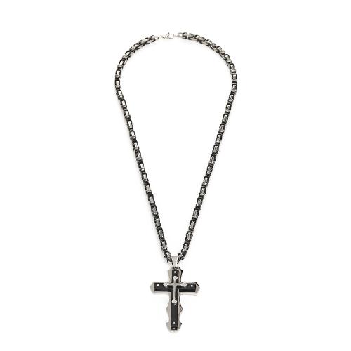 304 Edelstahl Halskette, mit Titanstahl, Kreuz, plattiert, Modeschmuck & für den Menschen, keine, Länge:ca. 23.6 ZollInch, verkauft von PC