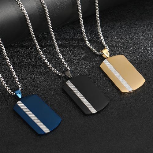 304 Stainless Steel Necklace, with Titanium Steel, Geometrical Pattern, plated, fashion jewelry & for man, more colors for choice, Length:Approx 23.6 Inch, Sold By PC