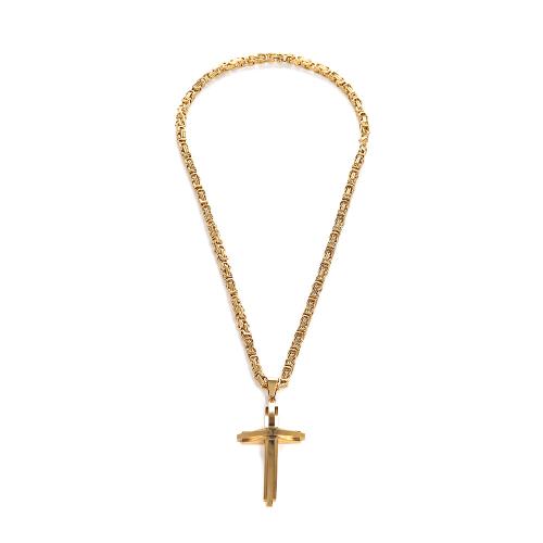 304 Edelstahl Halskette, mit Titanstahl, Kreuz, plattiert, Modeschmuck & für den Menschen, keine, Länge ca. 23.6 ZollInch, verkauft von PC