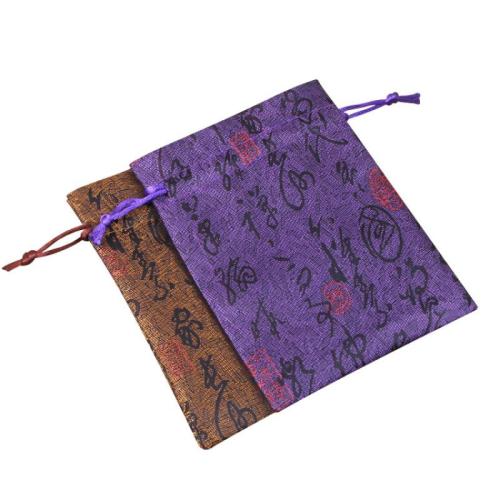 Silk Drawstring Bag Rectangle jacquard portable & dustproof Sold By PC
