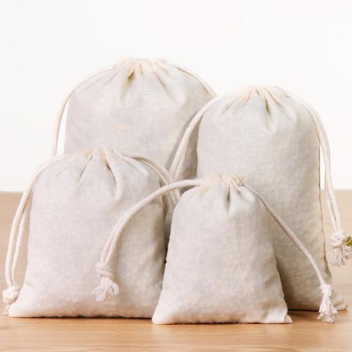 Baumwolle Drawstring Tasche, Rechteck, Staubdicht & verschiedene Größen vorhanden, weiß, verkauft von PC