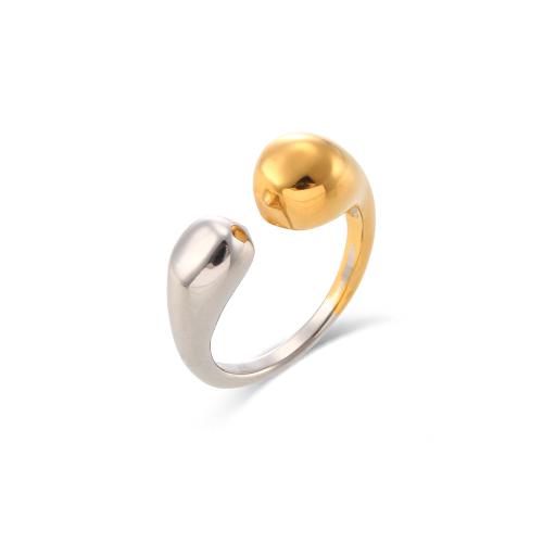 Rozsdamentes acél Finger Ring, 304 rozsdamentes acél, Állítható & divat ékszerek & a nő & kétszínű, Által értékesített PC