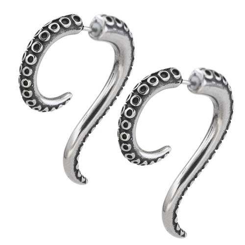 Titanium Steel  Earring, fashion jewelry & gothic style & for woman, original color, Sold By Pair