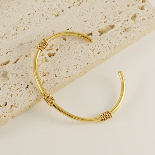 Stainless Steel Bangle, 304 Stainless Steel, 18K gold plated, fashion jewelry & for woman, golden, Inner Diameter:Approx 60mm, Sold By PC