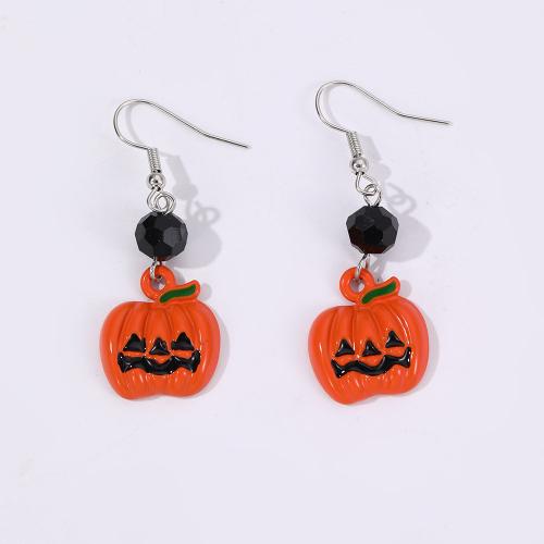 New Hot Halloween Jewelry and Decor, Tibetan Style, Pumpkin, Halloween Design & fashion jewelry & for woman, 17x50mm, Sold By Pair