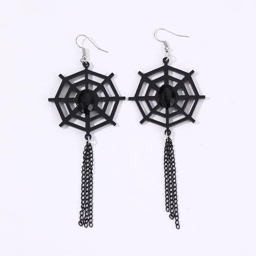 New Hot Halloween Jewelry and Decor Zinc Alloy Spider Web Halloween Design & fashion jewelry & for woman Sold By Pair