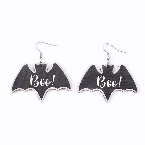 New Hot Halloween Jewelry and Decor Zinc Alloy with Wood Halloween Design & fashion jewelry & for woman Sold By Pair