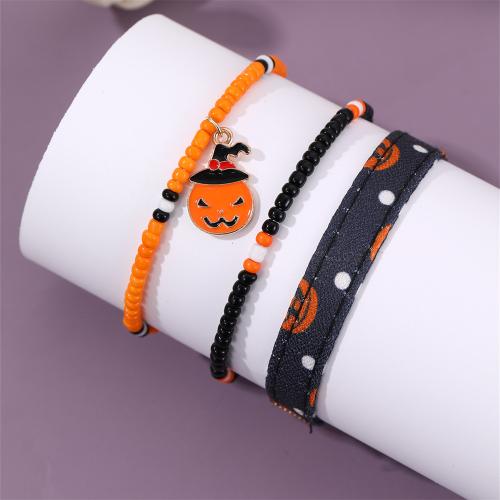 Halloween Armband, Zink Alloy, oändlighet, med Seedbead, Design för halloween & mode smycken & för kvinna, Säljs av Ställ
