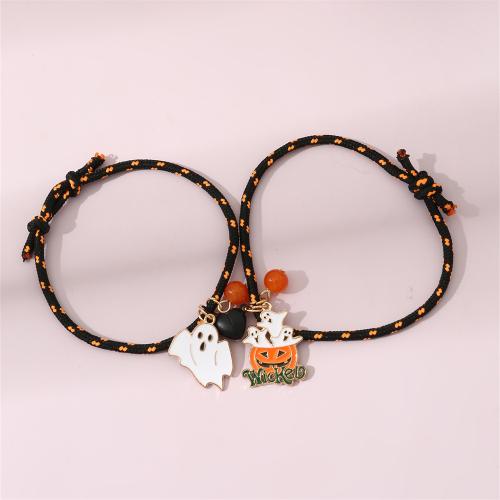 Halloween Bracelet, Tibetan Style, with Cotton Cord, Halloween Design & 2 pieces & fashion jewelry & Unisex, Sold By Set
