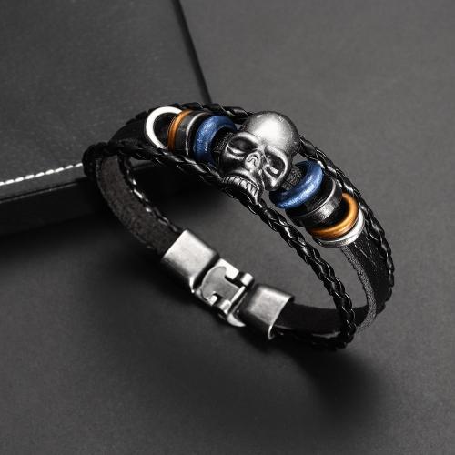 Bracelets cordon PU, alliage de zinc, avec cuir PU, bijoux de mode & pour homme, Longueur:Environ 21 cm, Vendu par PC