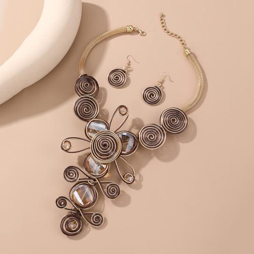 Zink Alloy Jewelry Sets, örhänge & halsband, 2 stycken & mode smycken & olika stilar för val & för kvinna, Säljs av Ställ