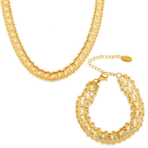Brass κοσμήματα Set, Ορείχαλκος, 18K επιχρυσωμένο, κοσμήματα μόδας & διαφορετικά στυλ για την επιλογή & για τη γυναίκα, χρυσαφένιος, Sold Με PC