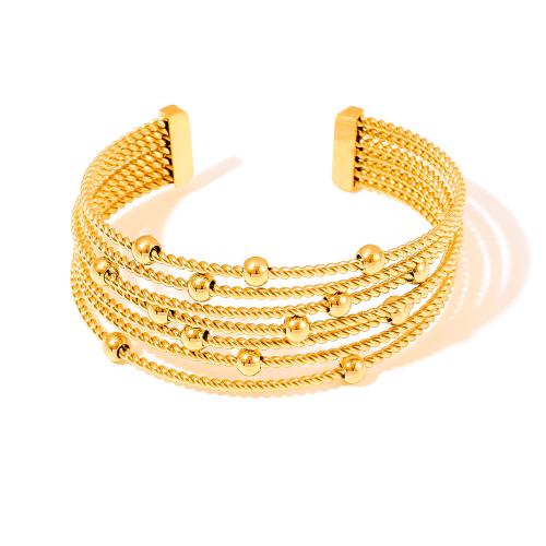 التيتانيوم المقاوم للصدأ سوار, التيتانيوم الصلب, 18K الذهب مطلي, مجوهرات الموضة & للمرأة, ذهبي, 24mm, تباع بواسطة PC