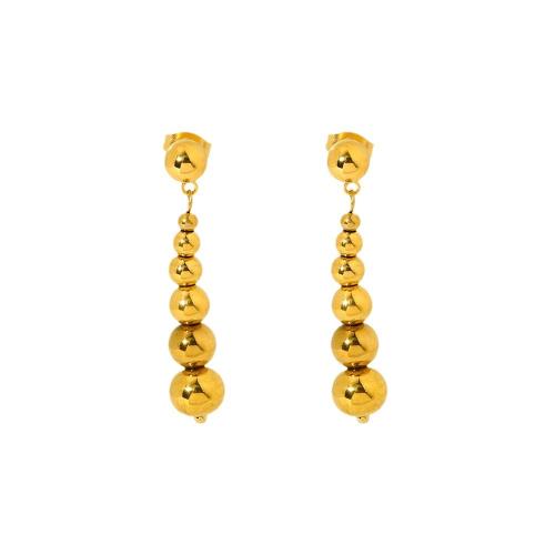 Edelstahl Tropfen Ohrring, 304 Edelstahl, Modeschmuck & für Frau, goldfarben, 6x41mm, verkauft von Paar