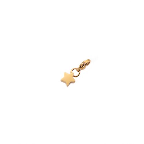 Bijoux pendentifs en acier inoxydable , Acier inoxydable 304, étoile, DIY, couleur originale, 8x7.50mm, Vendu par PC