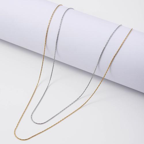 Edelstahl Schmuck Halskette, 304 Edelstahl, mit Verlängerungskettchen von 5CM, plattiert, unisex, keine, Länge 45 cm, verkauft von PC