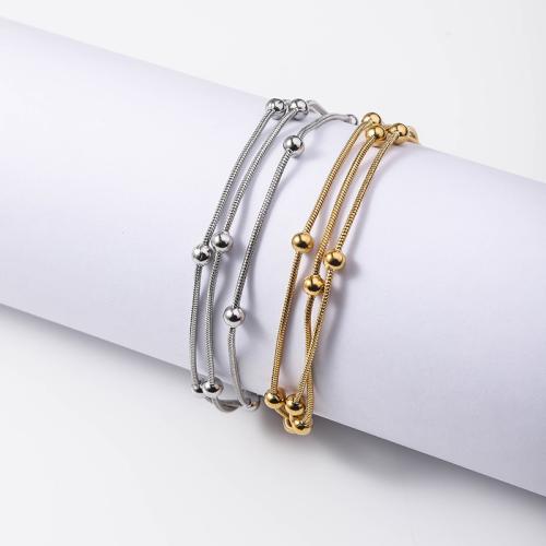 Titanium Steel Bracelet & Bangle with 5CM extender chain plated three layers & for woman Length 18 cm Sold By PC