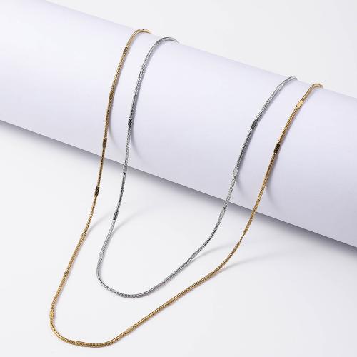 Titanium Steel Necklace, plated, for woman, more colors for choice, Length:45 cm, Sold By PC