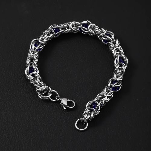 Titanium Steel Bracelet & Bangle polished for man & hollow Length 15 cm Sold By PC