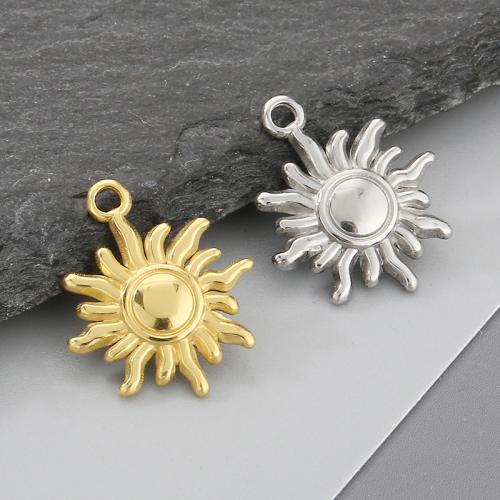 Stainless Steel Pendants, 304 Stainless Steel, Sun, plated, DIY, more colors for choice, 21x16mm, Sold By PC