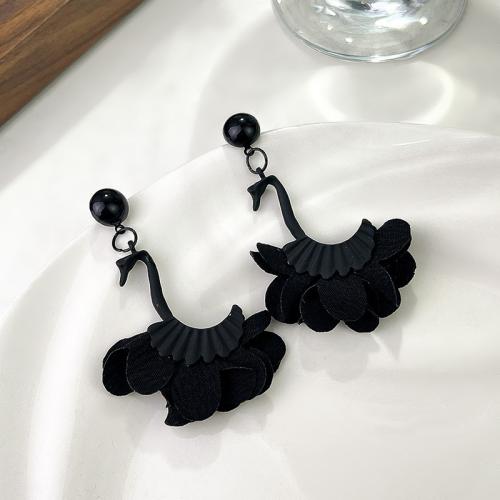 Tibetan Style Drop Earrings, plated, fashion jewelry, black, nickel, lead & cadmium free, 40x66mm, Sold By Pair