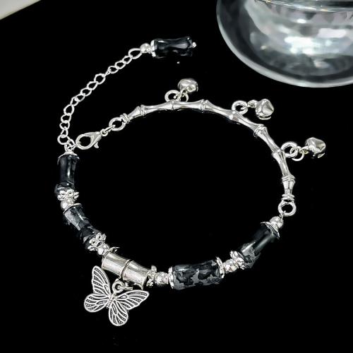 Tibetan Style Bracelet, with Plastic, with 7.5cm extender chain, silver color plated, fashion jewelry, silver color, nickel, lead & cadmium free, Length:16 cm, Sold By PC