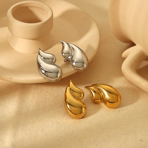 Boucle d'oreille de gaujon en acier inoxydable, Acier inoxydable 304, Placage, bijoux de mode, plus de couleurs à choisir, 20x34mm, Vendu par paire