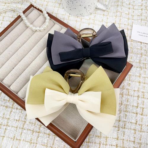 Hair Claw Clips Organza with Plastic Bowknot fashion jewelry Sold By PC