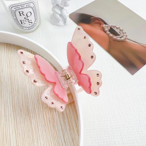 Hair Claw Clips Acrylic Butterfly fashion jewelry & with rhinestone Sold By PC