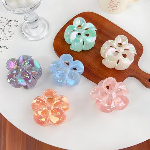 Hair Claw Clips, Plastic, Flower, fashion jewelry, more colors for choice, 78x70mm, Sold By PC