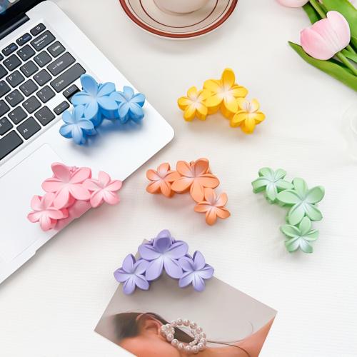 Hair Claw Clips, Plastic, Flower, fashion jewelry, more colors for choice, 95x55mm, Sold By PC
