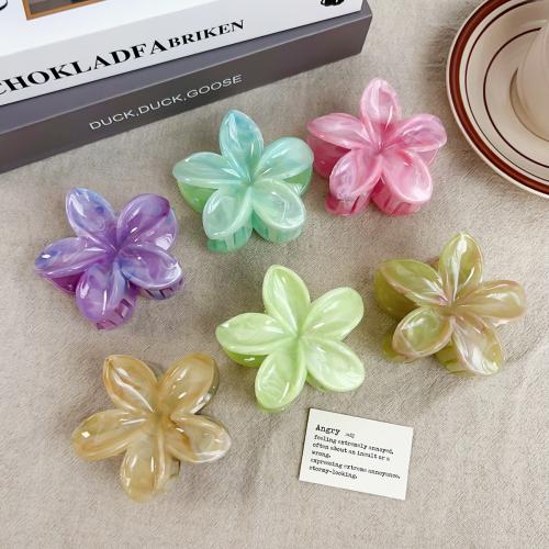 Hair Claw Clips, Plastic, Flower, fashion jewelry, more colors for choice, 77x70mm, Sold By PC