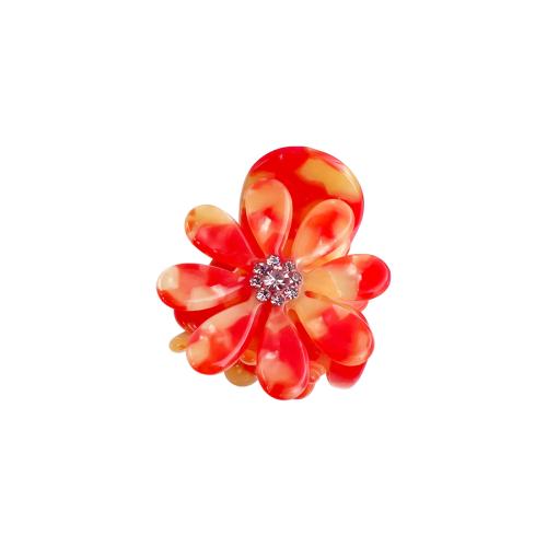 Hair Claw Clips, Acetate, Flower, fashion jewelry & with rhinestone, more colors for choice, 38x45mm, Sold By PC