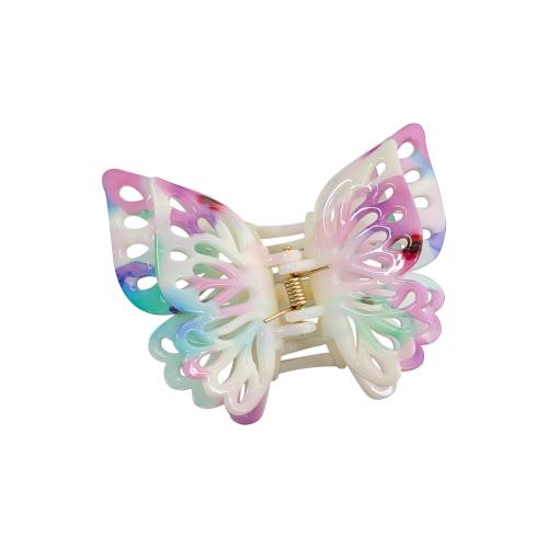 Hair Claw Clips, Plastic, Butterfly, fashion jewelry, more colors for choice, 90x75mm, Sold By PC