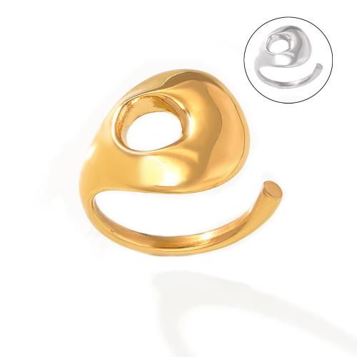 Titantium Steel δάχτυλο του δακτυλίου, Titanium Steel, επιχρυσωμένο, κοσμήματα μόδας & για τη γυναίκα & κοίλος, περισσότερα χρώματα για την επιλογή, Μέγεθος:7, Sold Με PC