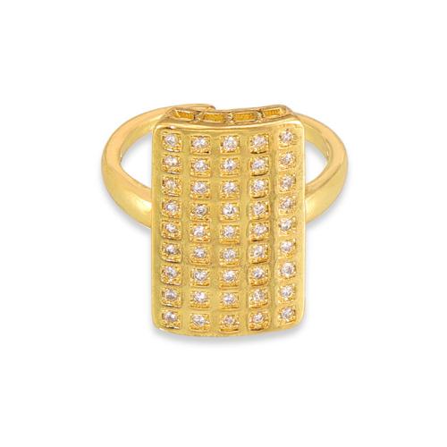 Brass Finger Ring, 18K gold plated, fashion jewelry & for woman & with rhinestone, US Ring Size:7, Sold By PC