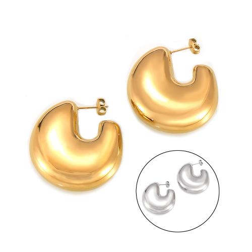 Titanium Steel  Earring plated fashion jewelry & for woman Sold By Pair