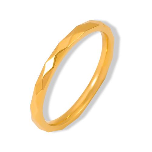 Titan Edelstahl Ringe, Titanstahl, Modeschmuck & unisex & verschiedene Größen vorhanden, Goldfarbe, verkauft von PC