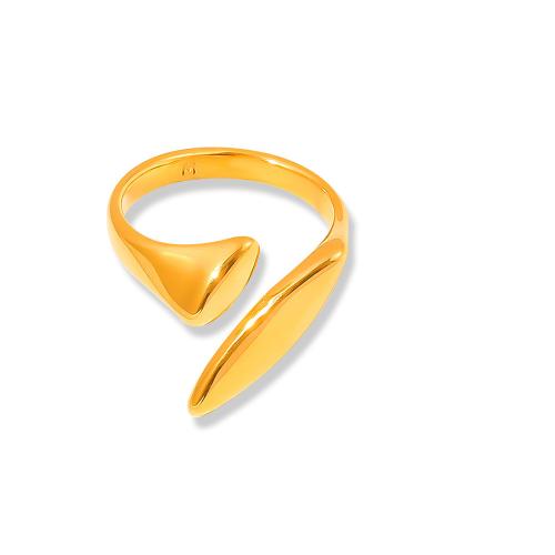 Titantium Steel δάχτυλο του δακτυλίου, Titanium Steel, χρώμα επίχρυσο, κοσμήματα μόδας & για τη γυναίκα, Μέγεθος:8, Sold Με PC