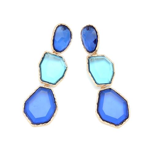 Zinc Alloy Stud Earring with Resin for woman Sold By Pair