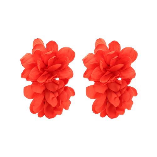 Earring Jewelry Cloth for woman reddish orange Sold By Pair