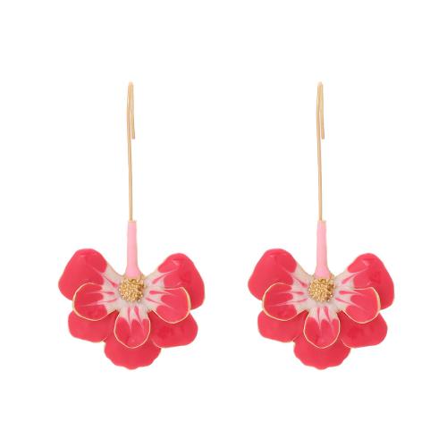 Tibetan Style Stud Earring, for woman & enamel, more colors for choice, 72x37mm, Sold By Pair