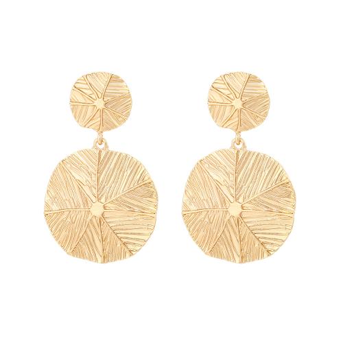 Tibetan Style Stud Earring, plated, for woman, golden, 53x32mm, Sold By Pair