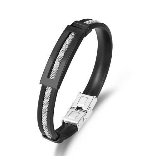Lederband Armband, 304 Edelstahl, mit Lederband, unisex, keine, Länge:21 cm, verkauft von PC