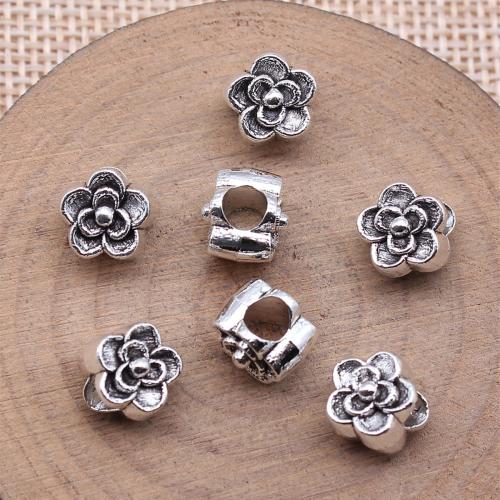 Tibetan Style Flower Beads, antique silver color plated, DIY, 9x9x9mm, Sold By PC