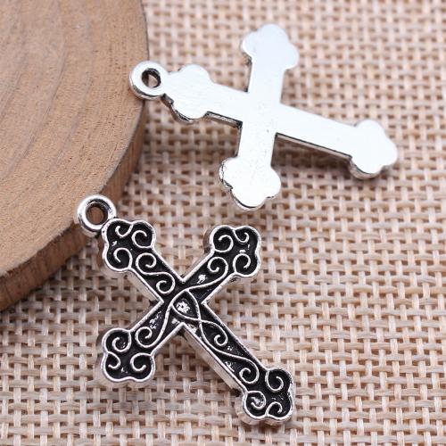 Tibetan Style Cross Pendants, antique silver color plated, DIY, 31x23mm, Sold By PC