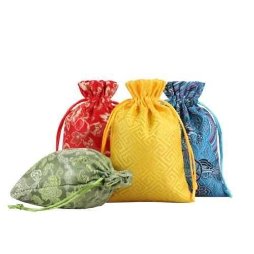 Brocade Drawstring Bag, jacquard, dustproof & different designs for choice, 100x140mm, Sold By PC