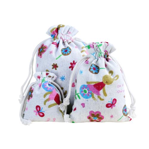 Linen Drawstring Bag, printing, dustproof & different size for choice & different designs for choice, Sold By PC